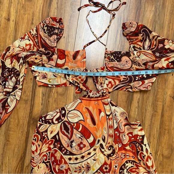 NWT RIXO Kamilla Cutout Halterneck Silk Floral Midi Maxi Dress Size L - Picture 13 of 16